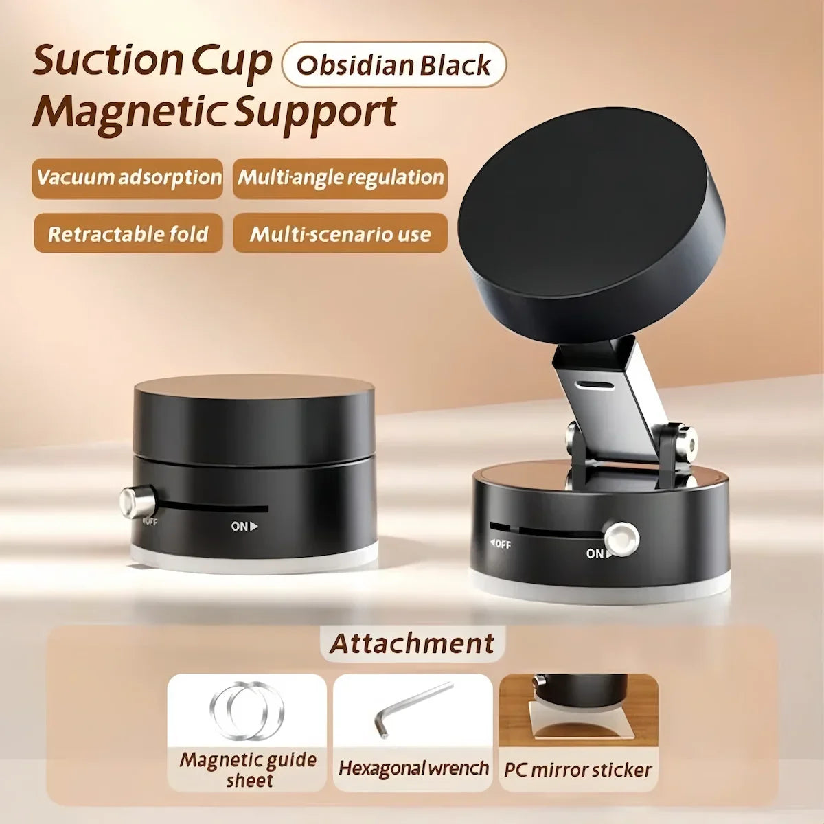 Libras Shop™ Magnetic Car Phone Holder Super Strong Vacuum Suction Cup Foldable 360°Rotatable For iPhone For Samsung Universal Air Vent Stand