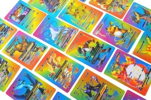 55 PCS Pokemon Random Rainbow Foil TCG Cards Set – Ultra Rare Holographic Gold Plated Trading Cards Deck Box, Vmax Style Collectible Cards Bundle - Libras Shop - My Store -