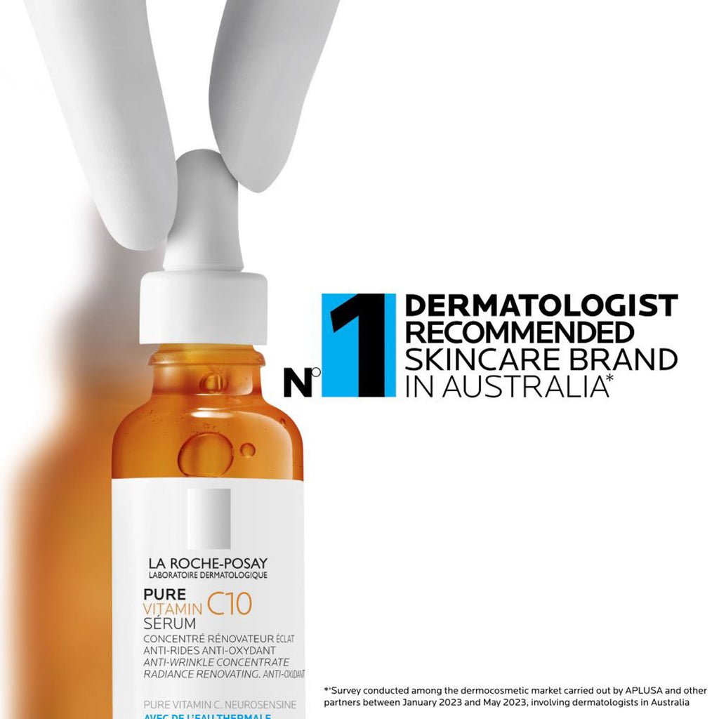 La Roche - Posay Pure Vitamin C Serum For Face With Hyaluronic Acid & Salicylic Acid, Hydrating Face Serum, Boost Radiance & Reduce Wrinkles, 2 Formulas for Normal or Oily Skin لاروش بوزيه النقي للوجه C - Libras Shop - Alif Souq - VC10 - N - GF - ZAM - 