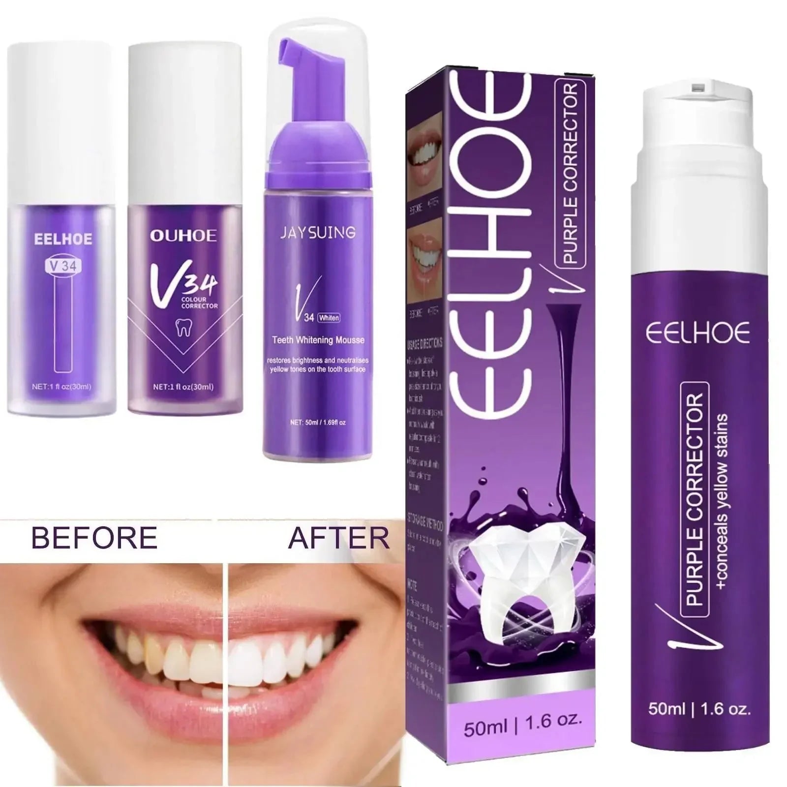 EELHOE PURPLE WHITENING TOOTHPASTE - Libras Shop - Zayna - PWT - N - GF - ZAM - 