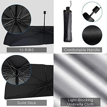 Libras Shop™ Car Windshield Sun Shade Umbrella, UV Sunshade Umbrella Windshield Block Cover, Foldable Sun Visor Windshields Sun Shade Cover