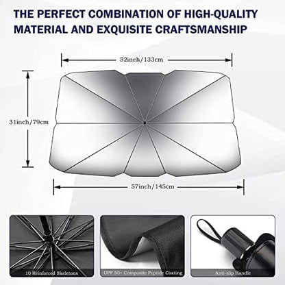 Libras Shop™ Car Windshield Sun Shade Umbrella, UV Sunshade Umbrella Windshield Block Cover, Foldable Sun Visor Windshields Sun Shade Cover