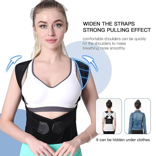 Posture Corrector for Women and Men,Adjustable Shoulder Straightener,Back Support Brace,Upper Spine scoliosis, hunchback