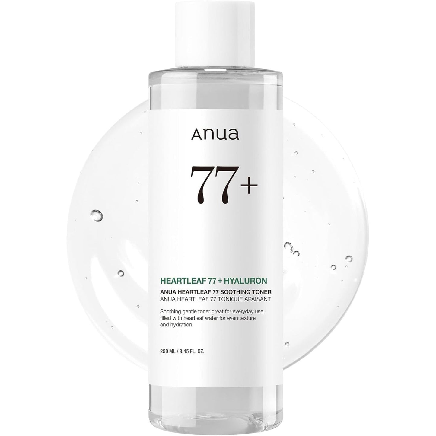 Anua Heartleaf 77+ Soothing Toner pH 5.5 Trouble Care, Calming Skin, Refreshing, Hydrating, Purifying, Cruelty Free, Vegan - 250ml