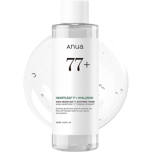 Anua Heartleaf 77+ Soothing Toner pH 5.5 Trouble Care, Calming Skin, Refreshing, Hydrating, Purifying, Cruelty Free, Vegan - 250ml