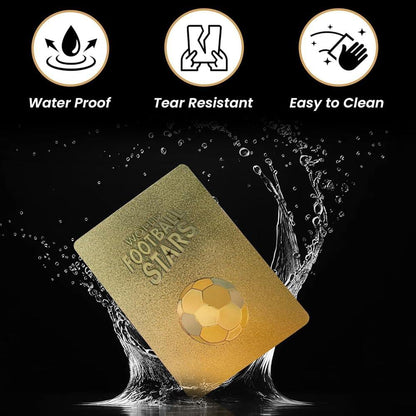 World Football Euro Stars Cards – 55PCS Gold Foil Soccer Trading Cards | Messi, Ronaldo, Mbappe, Neymar | Best Gift Deck Box for Kids, Adults, Boys, Girls - Libras Shop - My Store - Gold - 