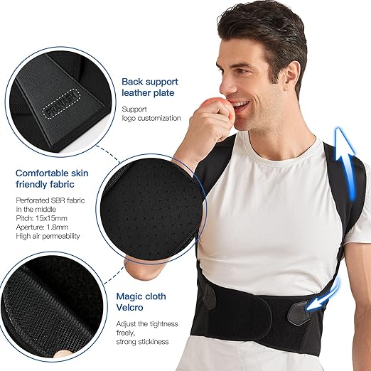 Posture Corrector for Women and Men,Adjustable Shoulder Straightener,Back Support Brace,Upper Spine scoliosis, hunchback