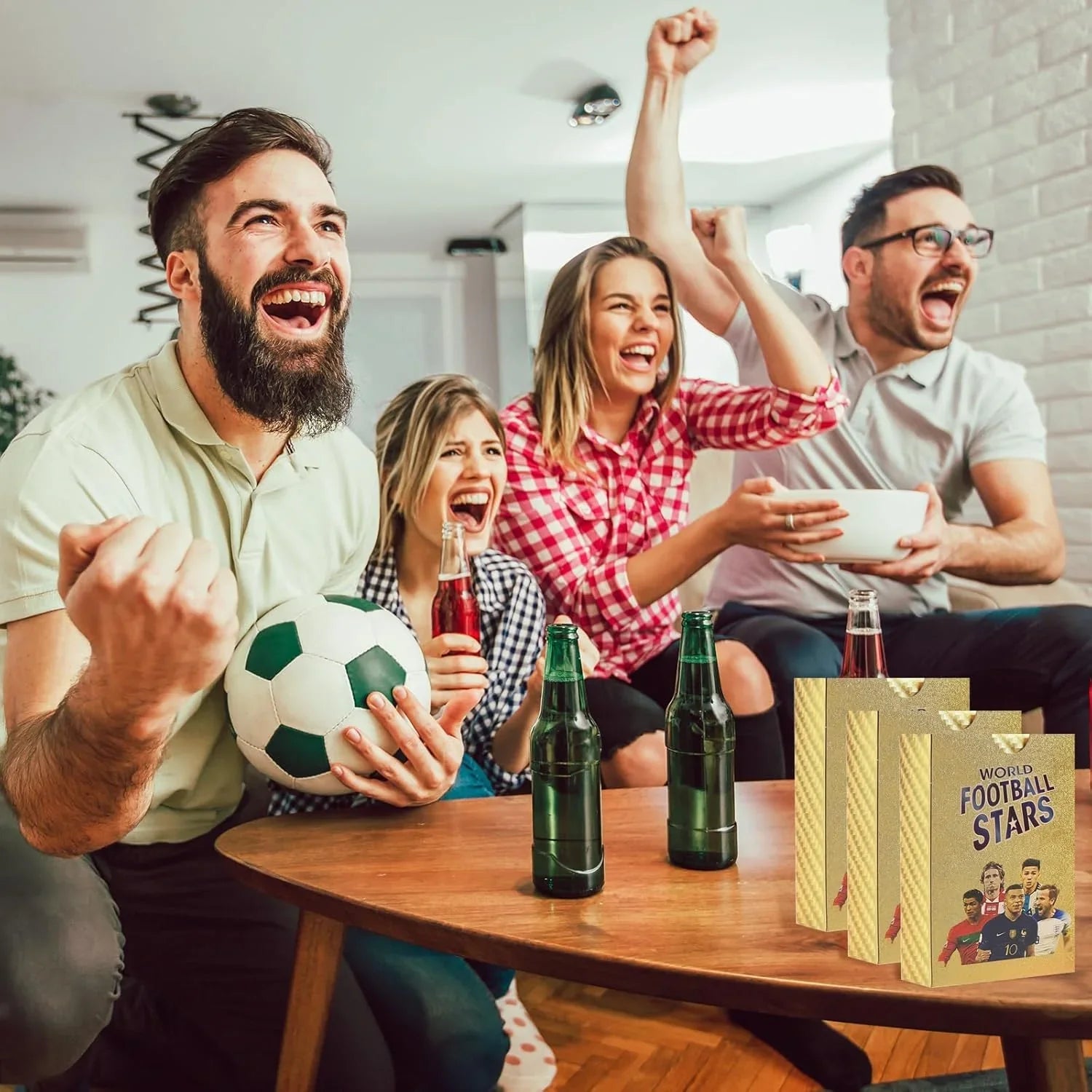 World Football Euro Stars Cards – 55PCS Gold Foil Soccer Trading Cards | Messi, Ronaldo, Mbappe, Neymar | Best Gift Deck Box for Kids, Adults, Boys, Girls - Libras Shop - My Store - Gold - 