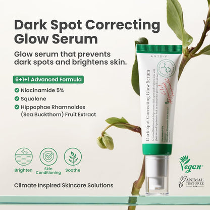 AXIS-Y Dark Spot Correcting Glow Serum - 5% Niacinamide Dark Spot Remover For Face - Vegan Korean Skin Care Niacinamide Serum