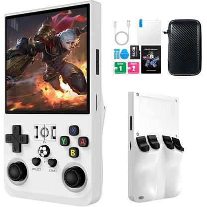 Libras Shop™ 2025 R36MAX Retro Handheld 20000+ Games Console, 4.0 Inch IPS Screen, 4000MAH Battery, 64GB Memory, Portable Arcade Video Gaming Console Gift for Kids, Adults