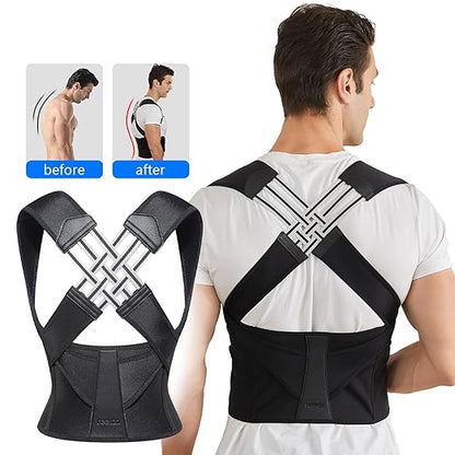 Posture Corrector for Women and Men,Adjustable Shoulder Straightener,Back Support Brace,Upper Spine scoliosis, hunchback