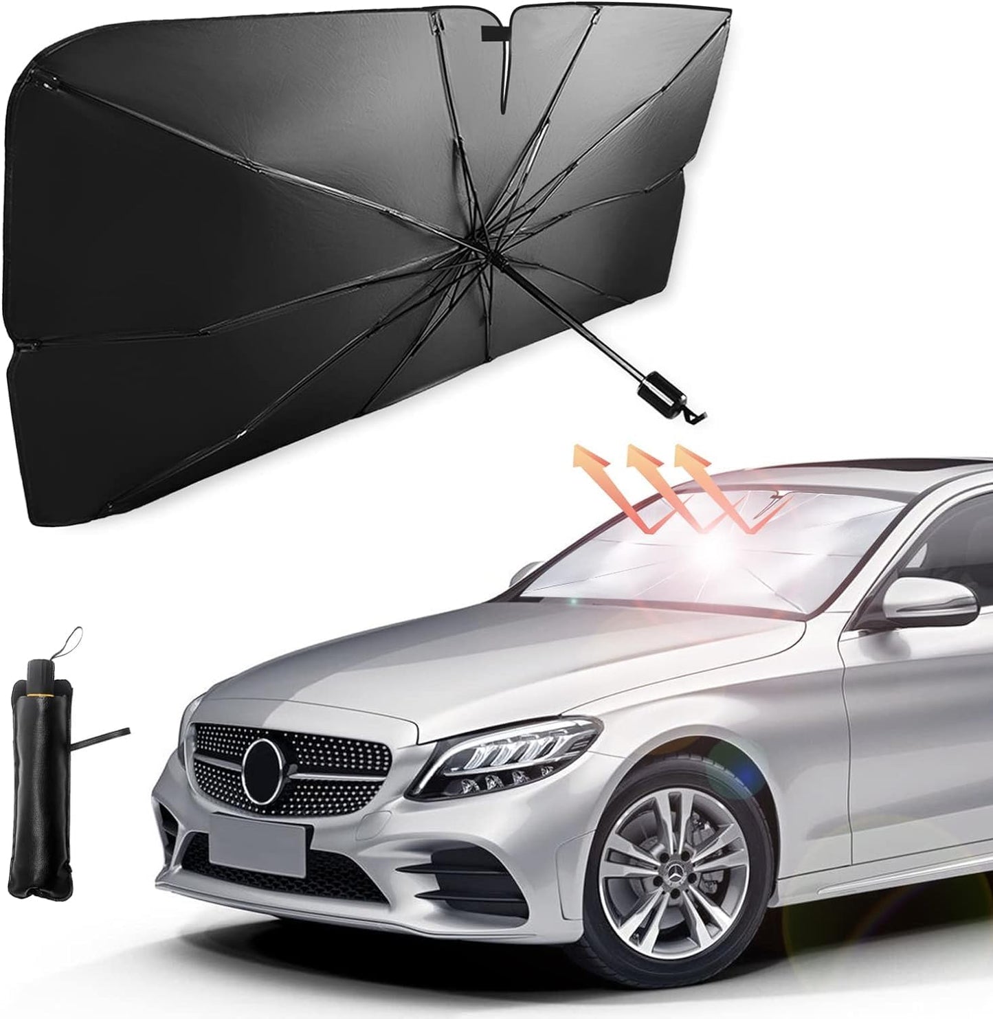 Libras Shop™ Car Windshield Sun Shade Umbrella, UV Sunshade Umbrella Windshield Block Cover, Foldable Sun Visor Windshields Sun Shade Cover