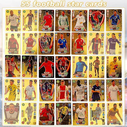 World Football Euro Stars Cards – 55PCS Gold Foil Soccer Trading Cards | Messi, Ronaldo, Mbappe, Neymar | Best Gift Deck Box for Kids, Adults, Boys, Girls - Libras Shop - My Store - Gold - 