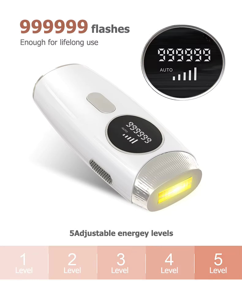 Libras Shop™ New 2025 IPL Digital Display Epilator for Home Use Ice Cooling Hair Remover with Photon Strong Pulse