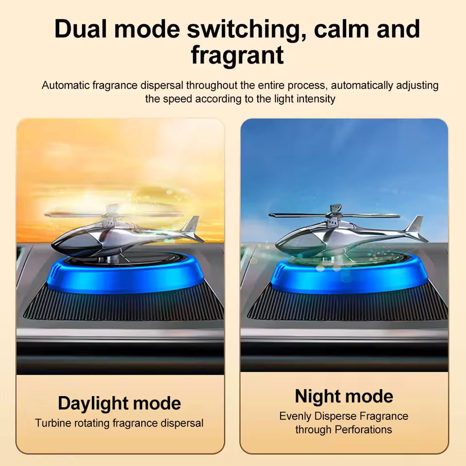 Solar Fragrance Car Air Freshener Helicopter Solar Power Rotating Propeller Aroma Diffuser Auto Interior Decoration Aromatherapy