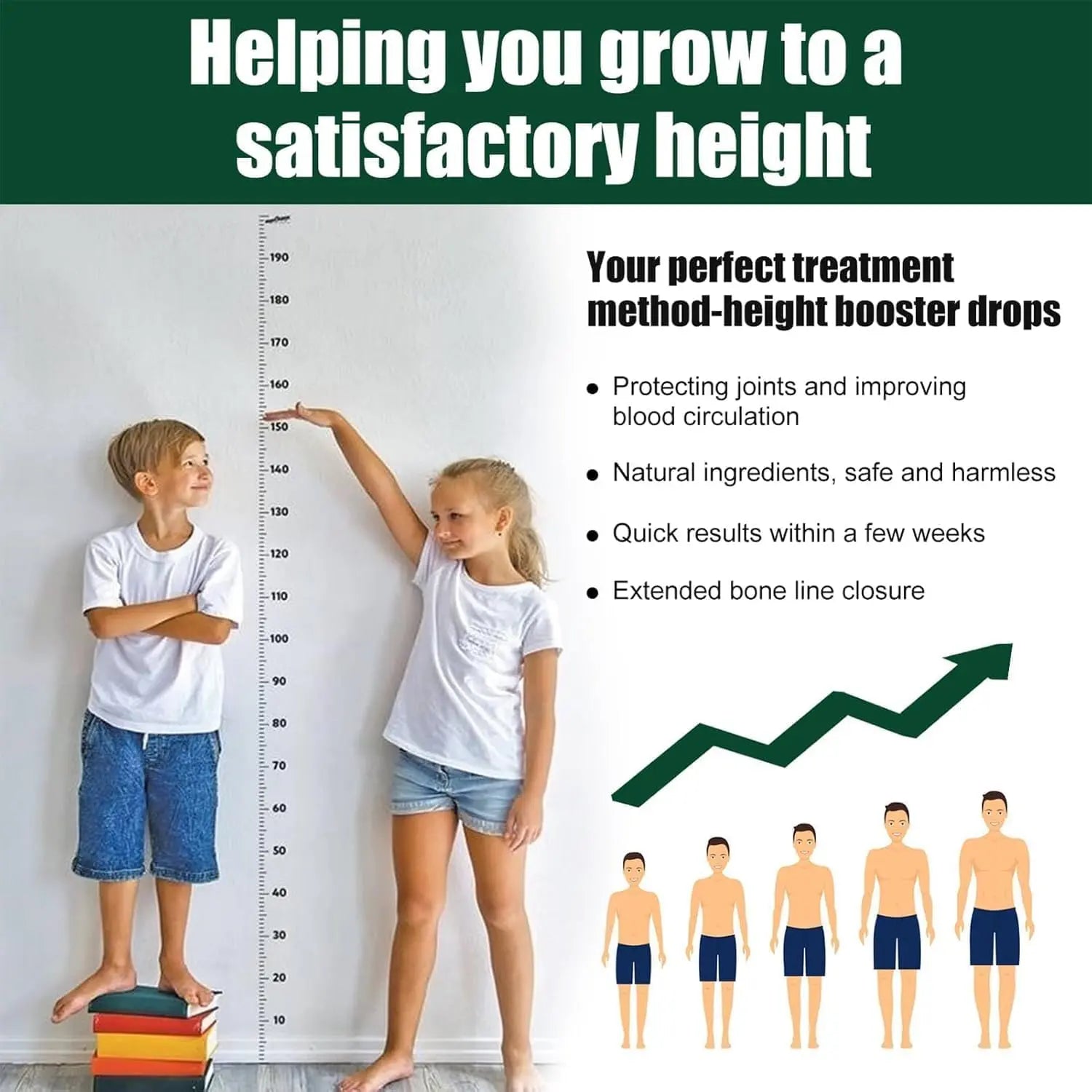 Height Booster Drops, Natural Growth Oil for Adults, Supports Bone Growth & Height Increase