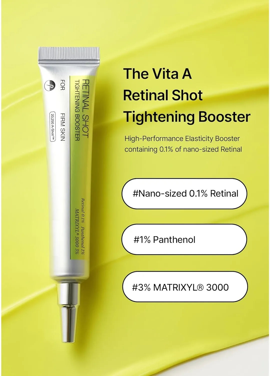The Vita A Retinal Shot 0.1% Retinal + 3% Matrixyl Booster for Smoother Skin, Anti-Aging, Pores & Wrinkles