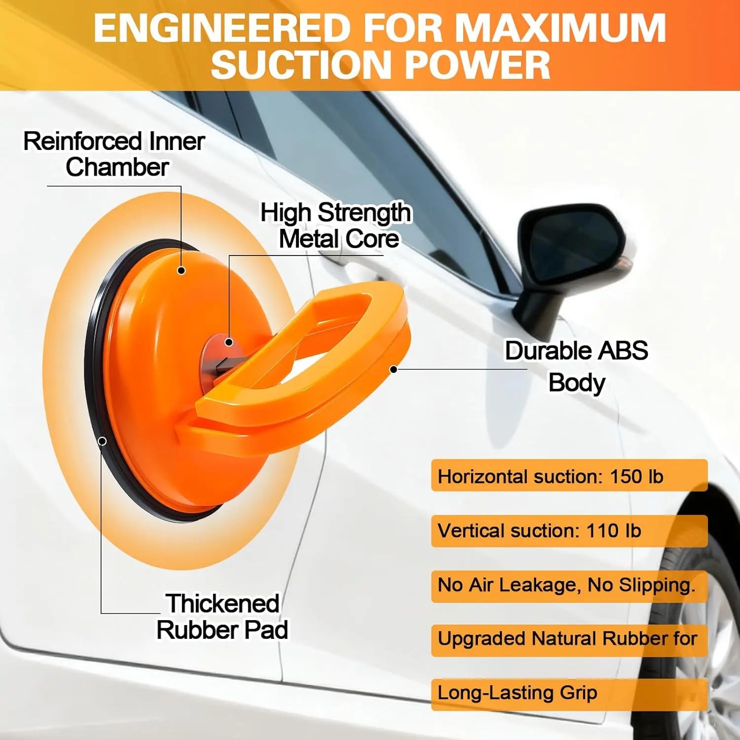 Car Dent Remover Tool Kit – Auto Body Dent Puller with Strong Suction Cup for Easy Car Dent Repair