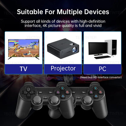 Retro Game Console Stick M8, 64G Retro Drive with 25000+ Plug and Play Video Games, Retro Gaming Console with 15 Emulator Console Stick Support 4K HD Output, 2.4GHz Wireless Controllers