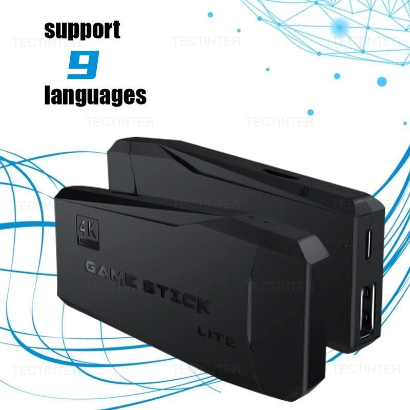 Retro Game Console Stick M8, 64G Retro Drive with 25000+ Plug and Play Video Games, Retro Gaming Console with 15 Emulator Console Stick Support 4K HD Output, 2.4GHz Wireless Controllers