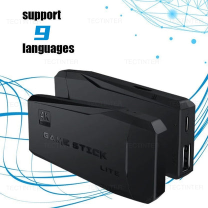 Retro Game Console Stick M8, 64G Retro Drive with 25000+ Plug and Play Video Games, Retro Gaming Console with 15 Emulator Console Stick Support 4K HD Output, 2.4GHz Wireless Controllers