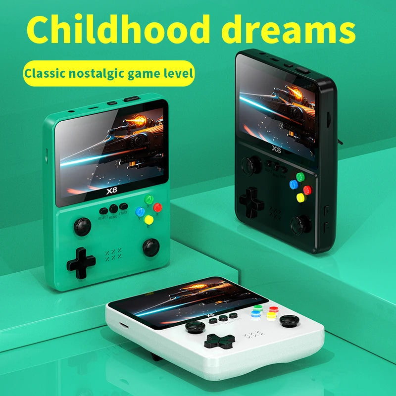 X8 Retro Handheld Video Game Console 15000 Games, 4 Inch IPS Screen, 3200Mah Battery