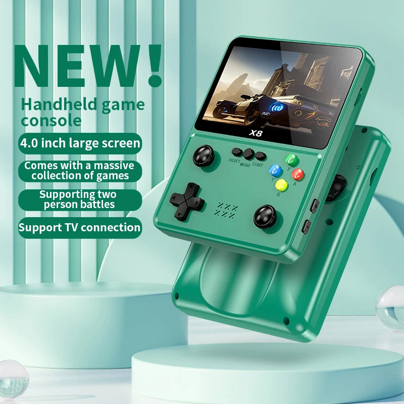 X8 Retro Handheld Video Game Console 15000 Games, 4 Inch IPS Screen, 3200Mah Battery
