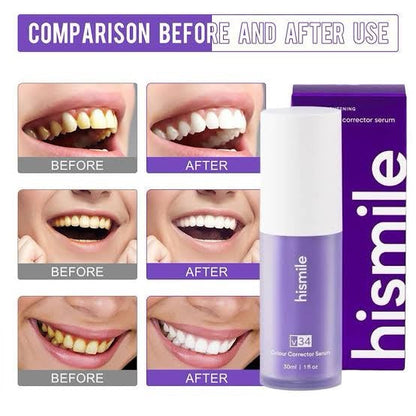 Libras Shop™ Hi Smile v34 Color Corrector, Purple Teeth Whitening, Tooth Stain Removal, Teeth Whitening Booster, Purple Toothpaste