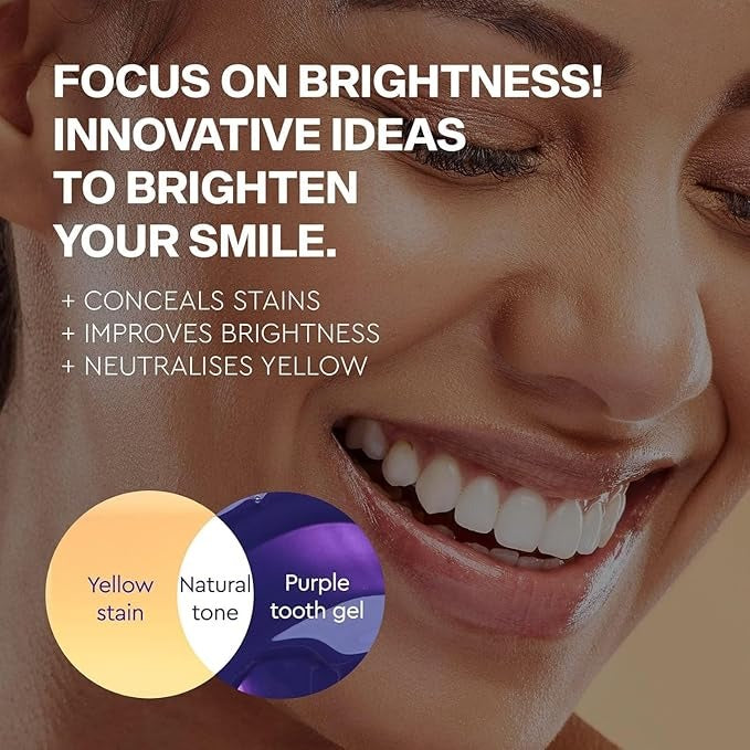 Libras Shop™ Hi Smile v34 Color Corrector, Purple Teeth Whitening, Tooth Stain Removal, Teeth Whitening Booster, Purple Toothpaste