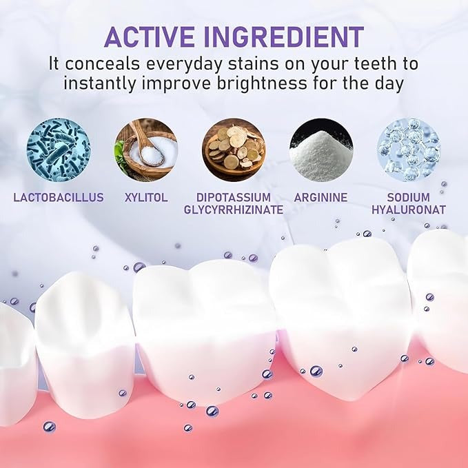 Libras Shop™ Hi Smile v34 Color Corrector, Purple Teeth Whitening, Tooth Stain Removal, Teeth Whitening Booster, Purple Toothpaste