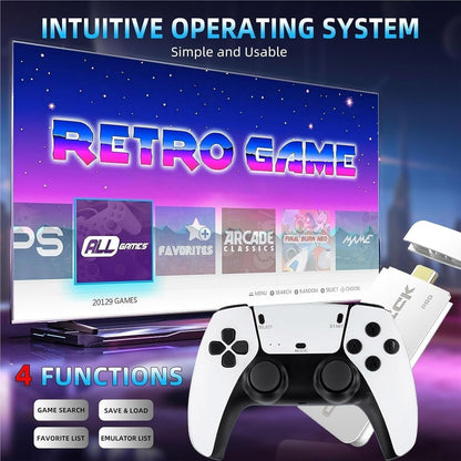 2025 New Retro Gaming Stick – Plug & Play Retro Gaming Console with 21500+ Classic Video Games, 4K HDMI Game Stick, Upgraded Wireless Controllers, Video Game Console