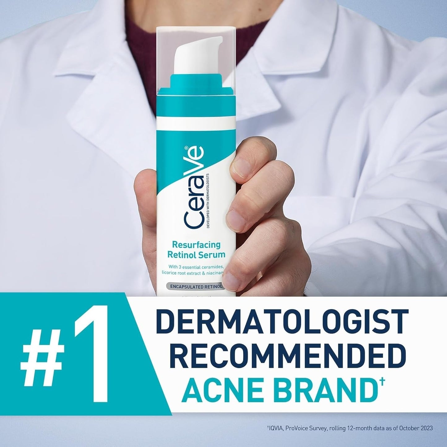 Libras Shop™ CeraVe Resurfacing Retinol Serum – Fades Post-Acne Marks, Minimizes Pores with Retinol, Niacinamide & Licorice Root Extract 30ml