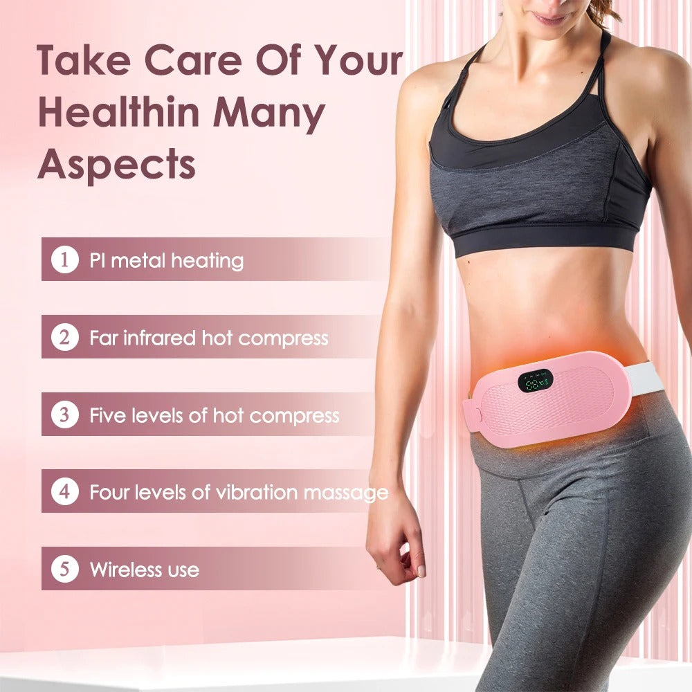 Smart Warm Belt Menstrual Heating Pad Relief Waist Pain Cramps Vibrating Abdominal Massager Electric Waist Belt Therapy Device