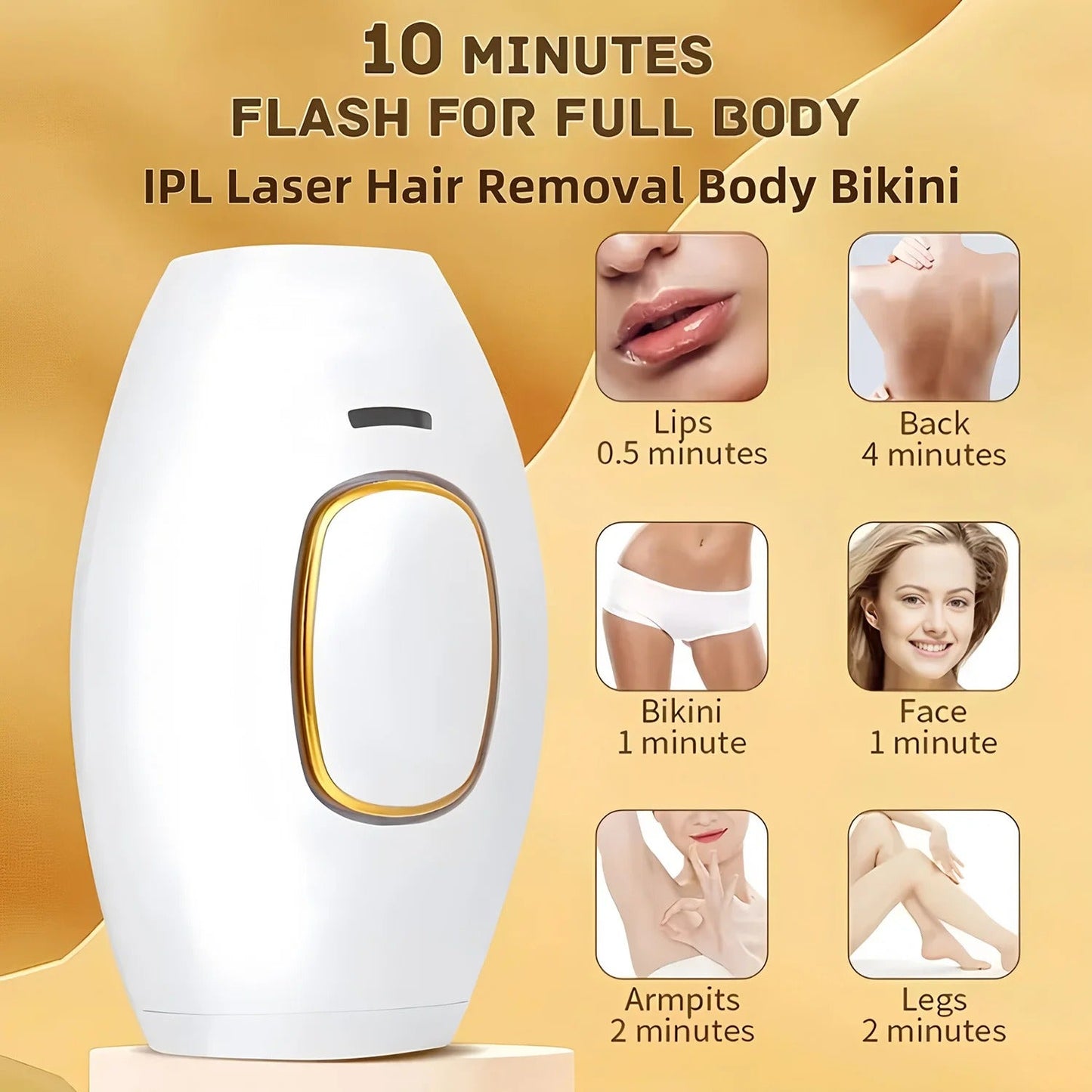 Libras Shop™ Professional IPL Hair Removal Device – Permanent Laser Depilation for Home Use, Effective on Women & Men, Smooth Skin Results