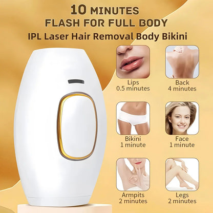 Libras Shop™ Professional IPL Hair Removal Device – Permanent Laser Depilation for Home Use, Effective on Women & Men, Smooth Skin Results