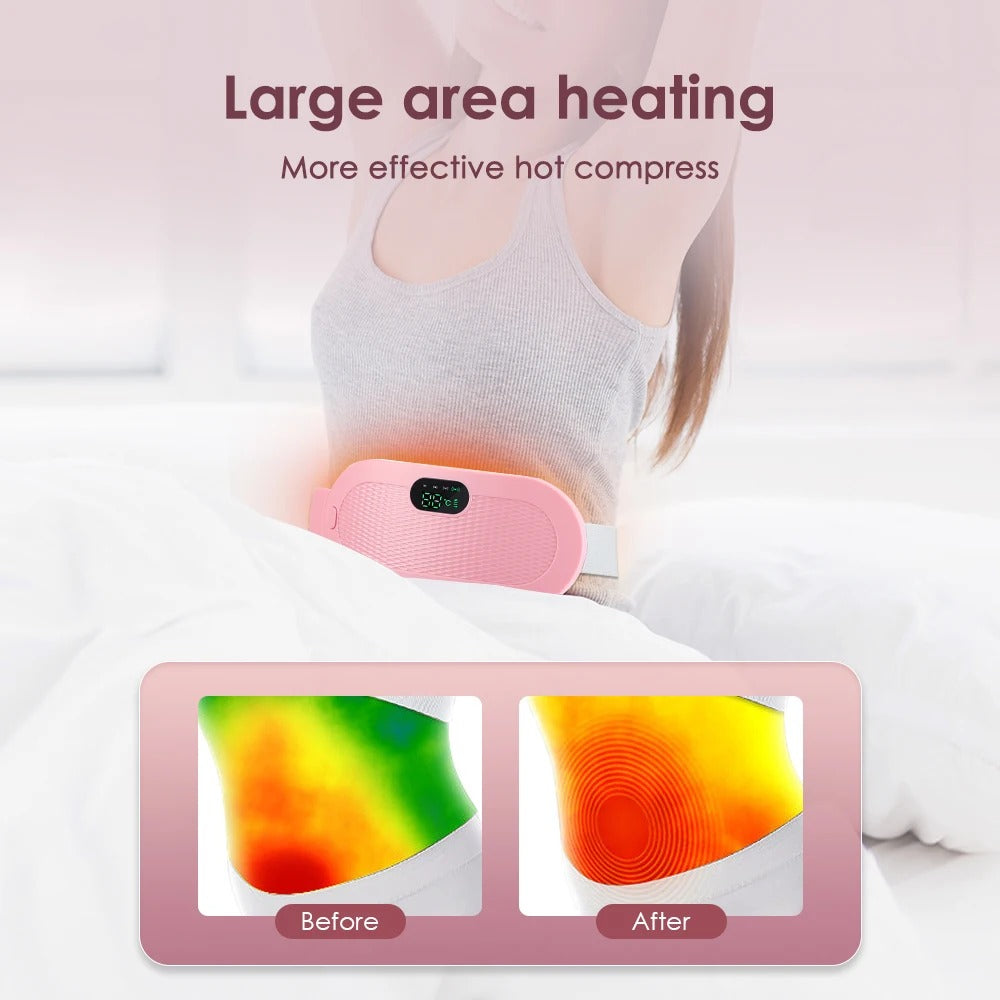 Smart Warm Belt Menstrual Heating Pad Relief Waist Pain Cramps Vibrating Abdominal Massager Electric Waist Belt Therapy Device