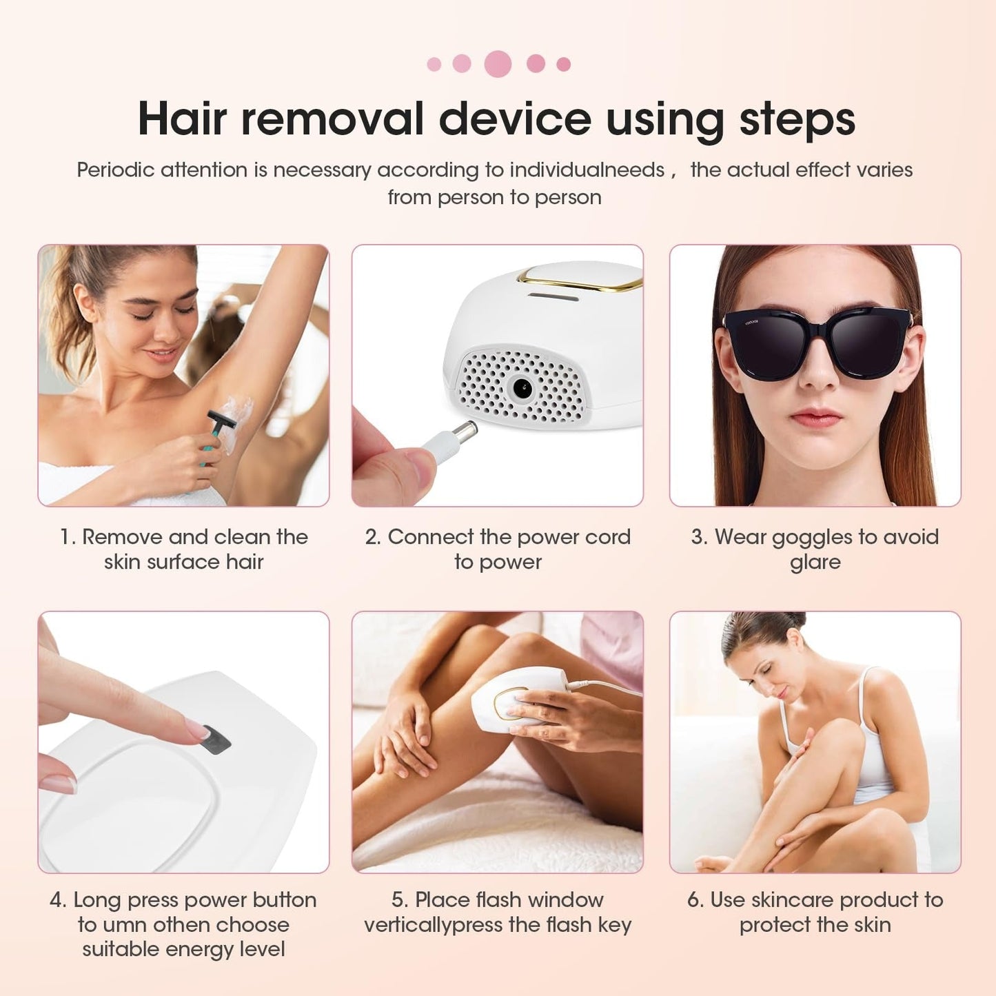 Libras Shop™ Professional IPL Hair Removal Device – Permanent Laser Depilation for Home Use, Effective on Women & Men, Smooth Skin Results