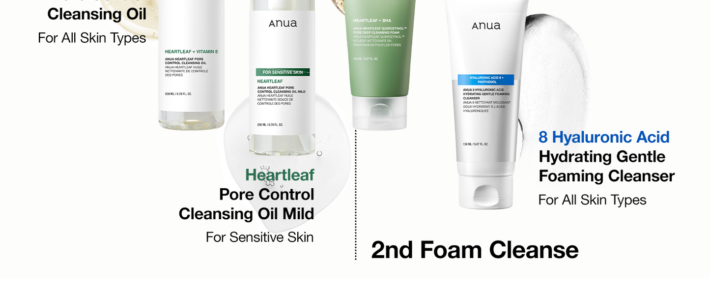 Libras Shop™ Anua Heartleaf Quercetinol Deep Cleansing Foam – Gentle Face Wash with BHA, Hyaluronic Acid, & Heartleaf for Pore Care & Blackhead Removal 150ml